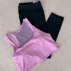 NWT DSG Black Momentum High Rise Legging size XL and Pink Lab Joy SportsBra